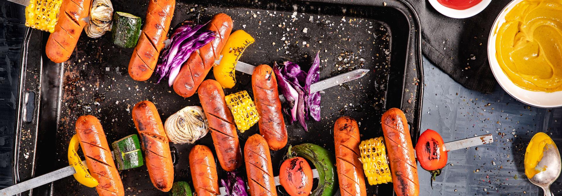 שיפודי נקניקיות צמחוניות  וירקות | טבעול