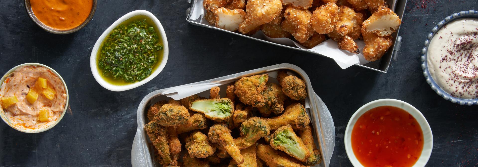 חטיפי ברוקולי וכרובית עם מטבלים מעולים