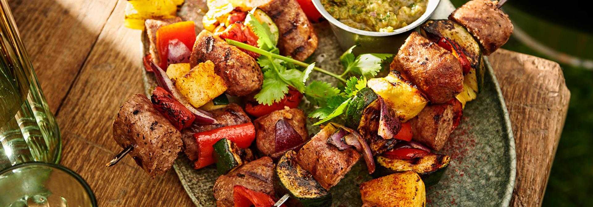 BBQ Sausage Pineapple Skewers