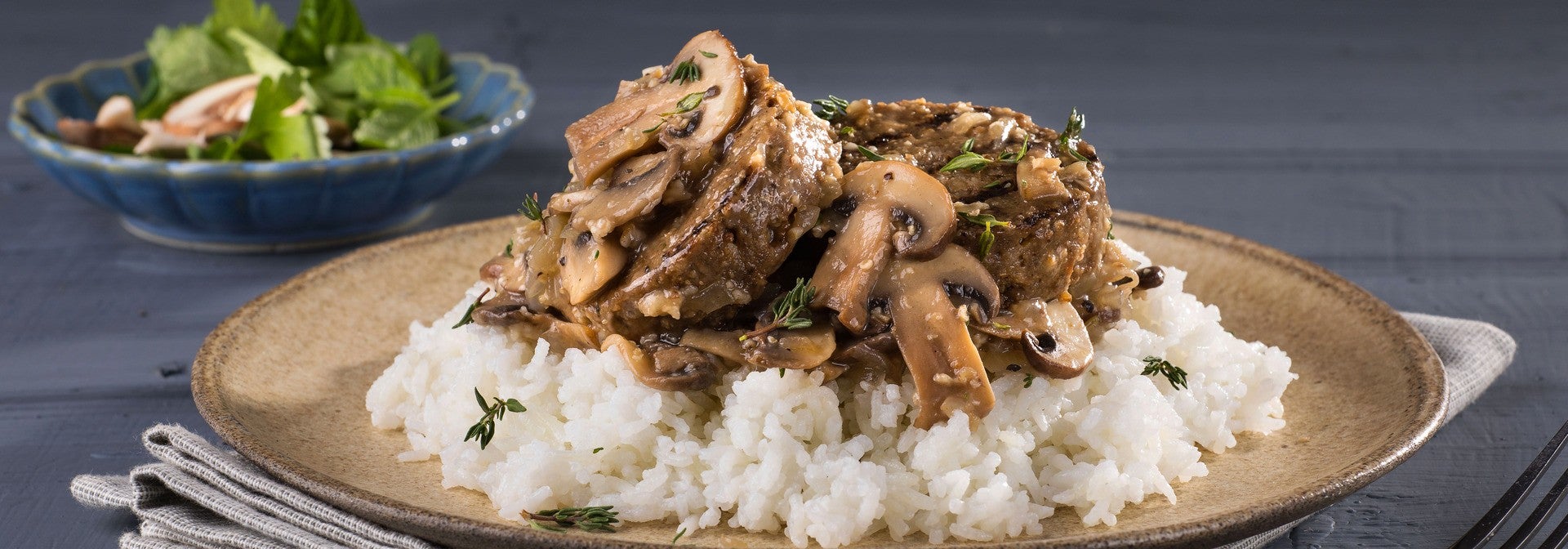 מיני המבורגר פטריות ברוטב פטריות קלאסי